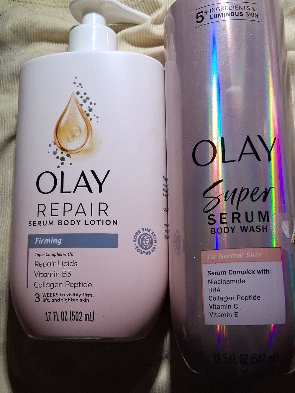 OLAY REPAIR SERUM BODY LOTION & SUPER SERUM BODY WASH
